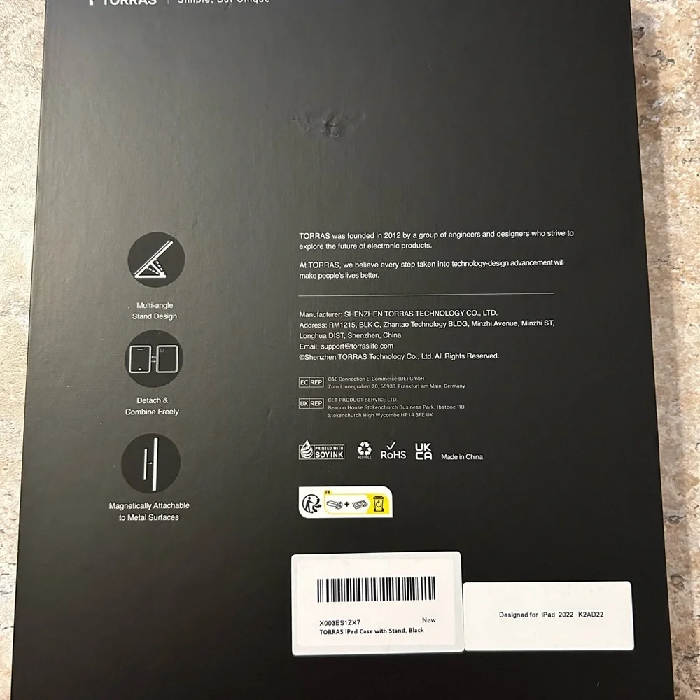 TORRAS Magnetic iPad 10th Generation Case Multiple Viewing Angles BRAND NEW